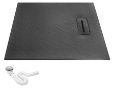 HOME Stone Grey štvorcová sprchová vanička z liateho mramoru sivý 90 x 90 x 4 cm K5301