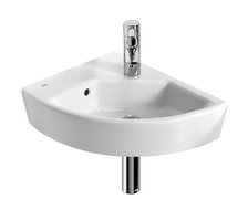 Roca Hall keramické umývadlo rohové /Ľavé/ 43 x 35 cm s úpravou MaxiClean A32762300M