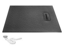 HOME Stone Grey štvorcová sprchová vanička z liateho mramoru sivý 80 x 120 x 4 cm K5302