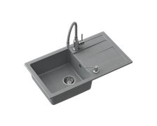 Home Drez Granitový Ready-Max Sivý 77x44x17,5 + batéria elastickým ramenom + dávkovač saponátu
