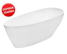 BESCO GOYA XS voľne stojaca vaňa z liateho mramoru 142 x 62 cm, biela
