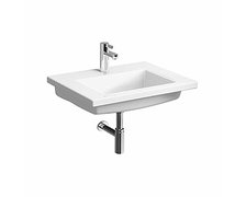 KOLO TWINS umývadlo 50 cm, "low rim" so zníženým okrajom, s otvorom pre batériu, s prepadom L51950