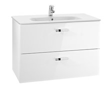 ROCA VICTORIA BASIC UNIK set kúpeľňová skrinka biela lesklá s umývadlom keramickým 100 x 46 cm A855851806