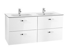 ROCA VICTORIA BASIC UNIK set kúpeľňová skrinka biela lesklá s umývadlom keramickým 120 x 45 cm A855850806