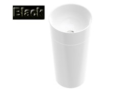 Marmorin DUO S umývadlo voľne stojace s bielým podstavcom, čierná lesk 38x38 cm P_S_536_09_0380 Black