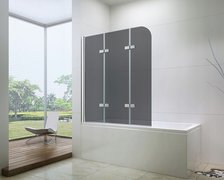 MEXEN Felix 3-dielna vaňová zástena, sklo grey 120 x 140 cm 890-120-003-01-40