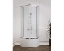 New Trendy NEW RONDO prístenný sprchový kút 100x85x165 cm, sklo číre K-0274