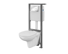 Cersanit SET FACILE WC misa závesná 52,5 x 31,5 cm + inštalačný modul + sedátko + tlačítko S701-207