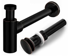 Home OLD BLACK umývadlový sifón s uzáverom Klik Klak, vytok 32 mm A0524