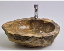 Home PWO-B fossil wood LARGE U kamenné umývadlo na dosku 52 x 48 x 15 cm