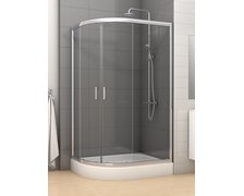 New Trendy VARIA asymetrický kút 100x80x185 cm, sklo grafit K-0131