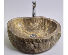 Home PWO-B fossil wood LARGE O kamenné umývadlo na dosku 51 x 40 x 14 cm