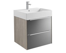 ROCA INSPIRA UNIK set kúpeľňová skrinka Dub / tmavé zrkadlo s umývadlom keramickým 60x50 cm A851075403