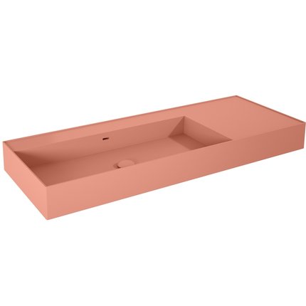 Elita Level ľavé nástenná umývadlo Solid Surface 120,5x45,5 cm Terra Pink matt RE041461196600