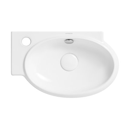 Uptrend – Umývadlo na stenu Coral 42,5 × 26,5 cm biele lesklé ľavé TR4522