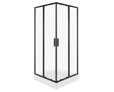 Novoterm SOLID SQ BL sprchový kút s vaničkou vaničky 90 x 90 x 210 cm, sklo číre