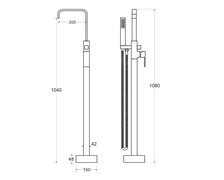 BESCO MODERN I vaňová voľne stojaca batéria chróm BW-MI-CH
