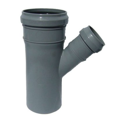 Kanalizačná tvarovka,HT odbočka Ø75 / 40 - 45° PP sivé X951