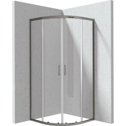 Deante FUNKIA EVO štvrť-kruhový sprchový kút 90 x 90 x 195 cm, sklo číre, profil titanium KYP_D099P