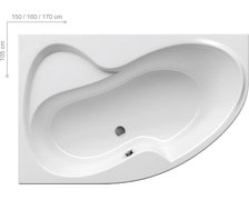 Ravak ROSA II WHITE akrylátová vaňa 170 x 105 cm C221000000