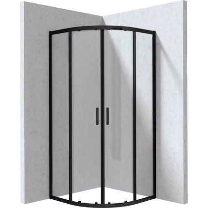 Deante FUNKIA EVO štvrť-kruhový sprchový kút 90 x 90 x 195 cm, sklo číre, profil čierny KYP_N099P