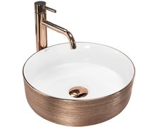 Rea SAMI BRUSH ROSE GOLD keramické umývadlo na dosku 36 cm U3303