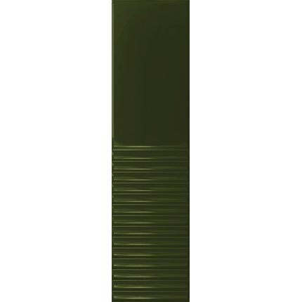 Tubadzin GROOVE Olive 2 Gloss STR lesklý obklad 7,8 x 29,8 cm