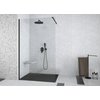 BESCO Aveo Black sprchová zástena 140 x 195 cm sklo číre