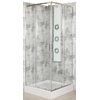 Novoterm SOLID SQ CHR sprchový kút s vaničkou 90 x 90 x 210 cm, sklo číre