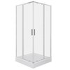 Novoterm SOLID SQ CHR sprchový kút s vaničkou 90 x 90 x 210 cm, sklo číre