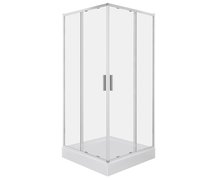 Novoterm SOLID SQ CHR sprchový kút s vaničkou 90 x 90 x 210 cm, sklo číre