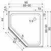 Kerra METRO päťuholníkový sprchový kút 90 x 90 x 190 cm sklo číre