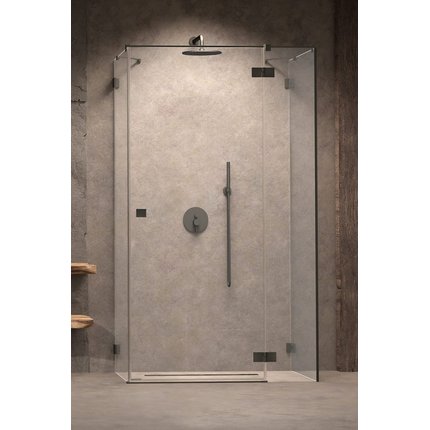 Radaway ESSENZA PRO BRUSHED GUNMETAL KDJ + S obdĺžnikový sprchový kút 110 x 80 cm 10097311-92-01L +10098080-01-01+10098080-01-01