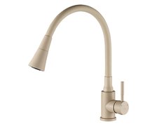 Kuchinox SELVA drezová vodovodná batéria s elastickou 2‑funkčnou výtokovou hadicou, bež BSK_462D