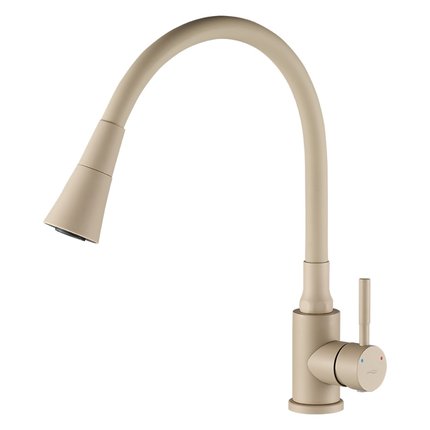 Kuchinox SELVA drezová vodovodná batéria s elastickou 2‑funkčnou výtokovou hadicou, bež BSK_462D