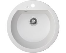 Laveo DAFNE granitový drez 51 x 51 cm, biely SBD_680T