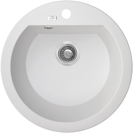 Laveo DAFNE granitový drez 51 x 51 cm, biely SBD_680T