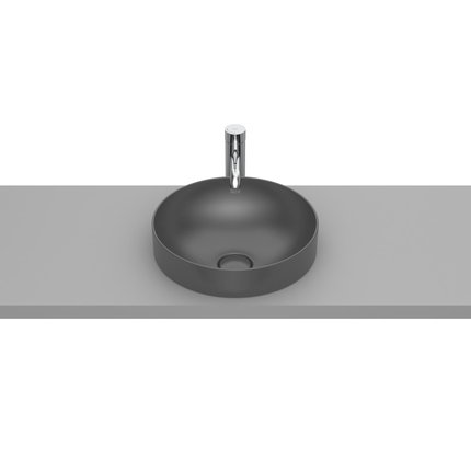 Roca INSPIRA Round FINECERAMIC ® umývadlo na dosku 37 x 37 cm, onyx A32752R640