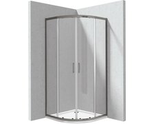 Deante FUNKIA EVO štvrť-kruhový sprchový kút s vaničkou 80 x 80 x 195 cm, sklo číre, profil titanium KYPPD088P
