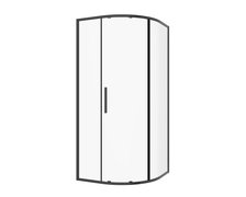 Novoterm SOLID RPS black SOLO sprchový kút bez vaničky 80 x 80 x 195 cm, sklo číre
