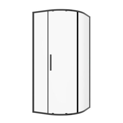 Novoterm SOLID RPS black SOLO sprchový kút bez vaničky 80 x 80 x 195 cm, sklo číre