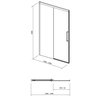 Cersanit CREA sprchový kút 140 x 90 x 200 cm, profil chróm S159-008,S900-2614