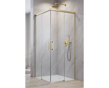 Radaway IDEA BRUSHED GOLD KDD obdĺžnikový sprchový kút 75 x 90 x 205 cm 387066-99-01L+387060-99-01R