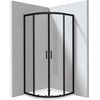 Deante FUNKIA EVO štvrť-kruhový sprchový kút s vaničkou 80 x 80 x 195 cm, sklo číre, profil čierny KYPPN088P