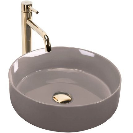 Rea SAMI BEIGE keramické umývadlo na dosku 36 x 36 cm REA-U6382