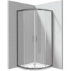 Deante FUNKIA EVO štvrť-kruhový sprchový kút s vaničkou 90 x 90 x 195 cm, sklo číre, profil titanium KYPPD099P