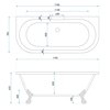 Rea KORFU voľne stojaca akrylátova vaňa / prístenná 170 x 76,5 cm REA-W5690 + REA-00694