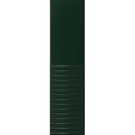 Tubadzin GROOVE Green 2 Gloss STR lesklý obklad 7,8 x 29,8 cm