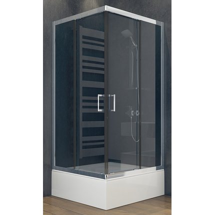 Besco MODERN štvorcový sprchový kút, sklo mrazené 80 x 80 x 165 cm