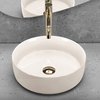 Rea SAMI ECRU SHINY keramické umývadlo na dosku 36 x 36 cm REA-U4590